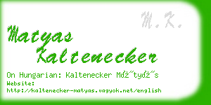 matyas kaltenecker business card